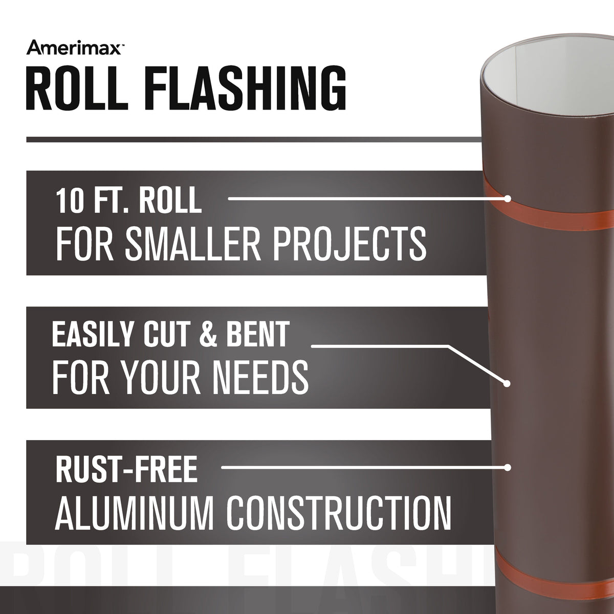 Amerimax 14-in x 10-ft Brown/White Aluminum Roll Flashing
