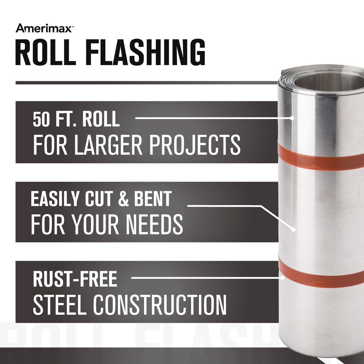 Amerimax 20-in x 50-ft Silver Galvanized Steel Roll Flashing
