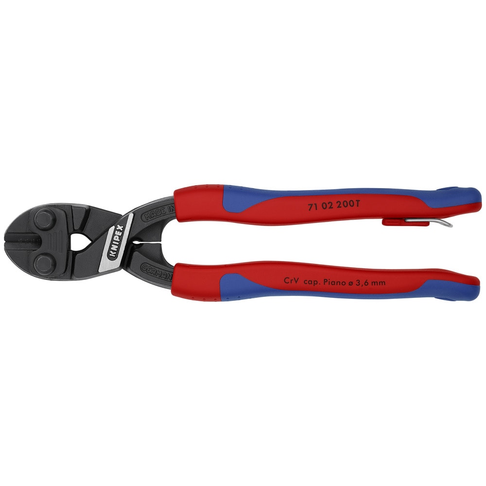 KNIPEX 8-in Tether-Ready Cutting Pliers, High Leverage, Red/Blue Handles