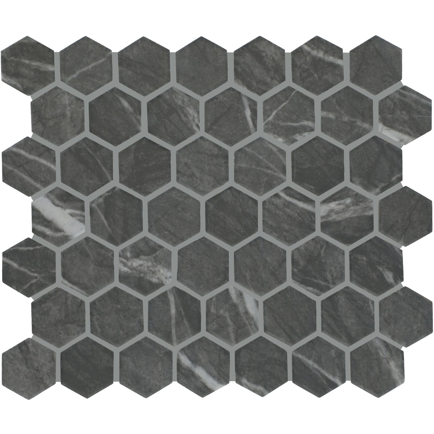 STAINMASTER Emperor Ash 10-in x 12-in Matte Ceramic Marble look Hexagon Mosaic Floor and Wall Tile product image