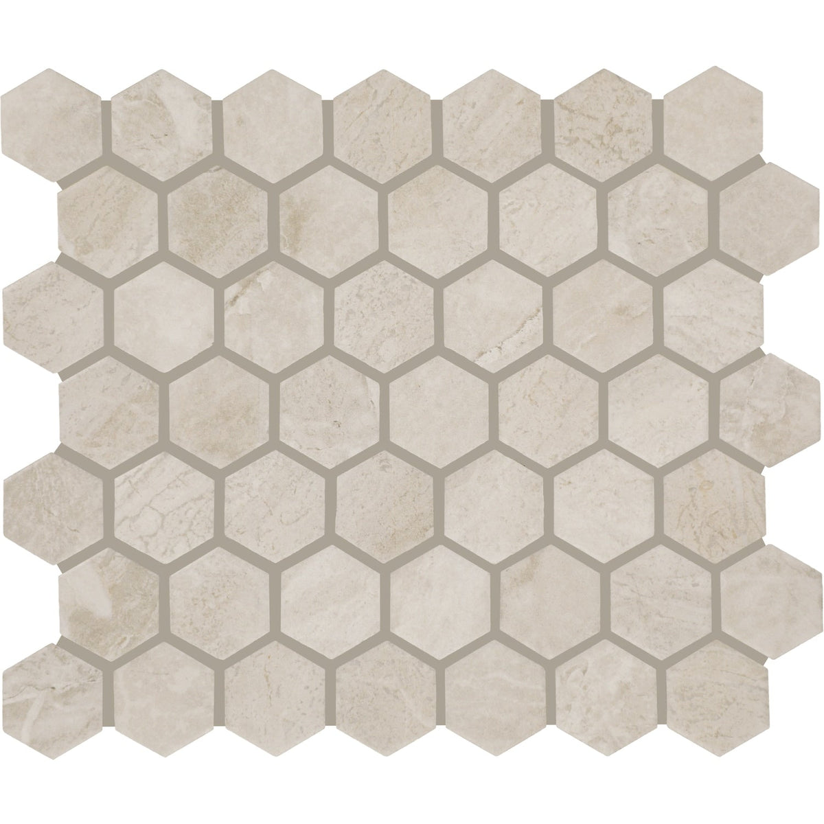 STAINMASTER Somerset Beige 10-in x 12-in Matte Ceramic Marble look Hexagon Mosaic Floor and Wall Tile product image
