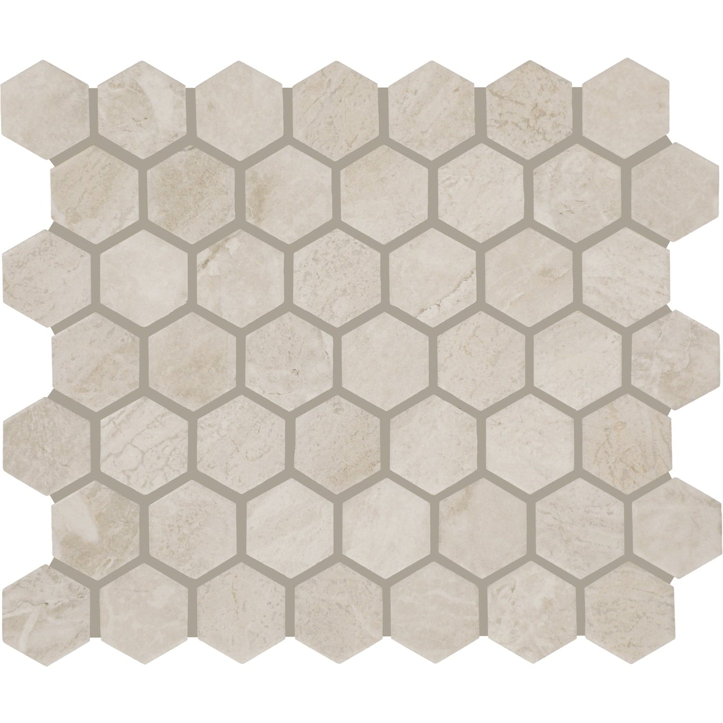 STAINMASTER Somerset Beige 10-in x 12-in Matte Ceramic Marble look Hexagon Mosaic Floor and Wall Tile product image