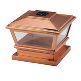 RELIABILT 4-in x 4-in 5-Lumen Copper Solar LED Outdoor Post Cap Light (5000 K)