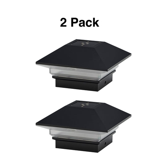 RELIABILT 3-in x 3-in 5-Lumen Black Solar LED Outdoor Post Cap Light (5000 K)