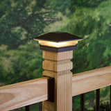 RELIABILT 4-in x 4-in 5-Lumen Black Solar LED Outdoor Post Cap Light (5000 K)