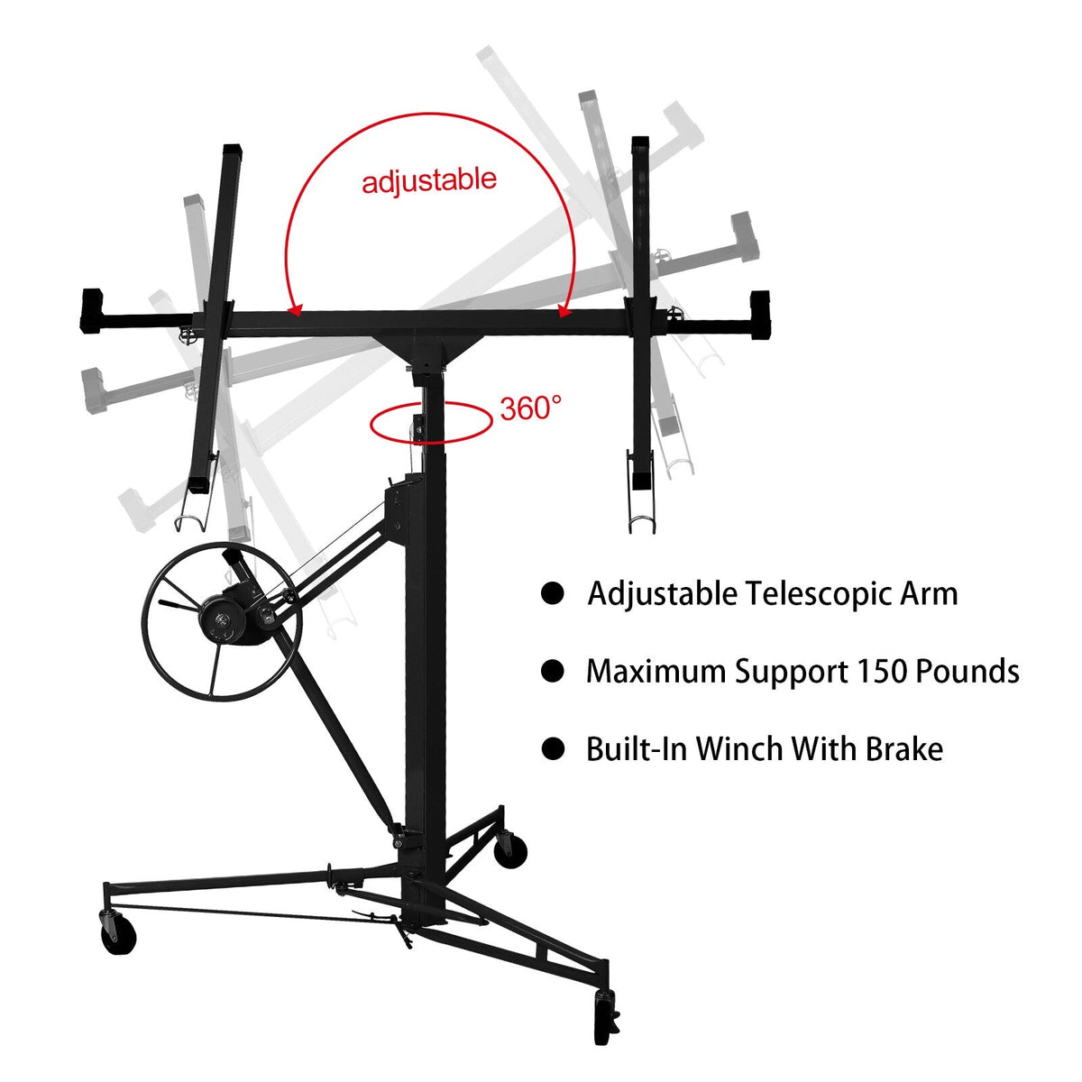 Maocao Hoom 16ft Drywall Lift 16-ft H x 53.5-in L x 53.5-in W Steel Drywall Lift