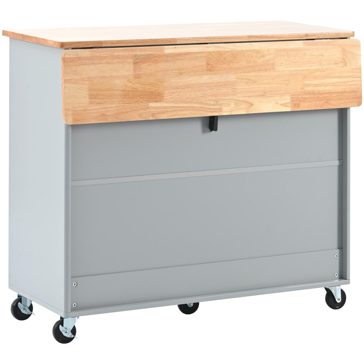 Bayfeve Grey Blue Kitchen Island with Drop Leaf, LED Light Kitchen Cart on Wheels with 2 Fluted Glass Doors and 1 Flip Cabinet Door, Large Kitchen Island Cart with an Adjustable Shelf and 2 Drawers
