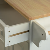 Bayfeve Kitchen Island  Kitchen Cart, Mobile Kitchen Island, Rubber Wood Top, Big  Adjustable Shelf Inside Cabinet for Different Utensils