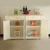 Bayfeve Kitchen Island  Kitchen Cart, Mobile Kitchen Island, Rubber Wood Top, Big  Adjustable Shelf Inside Cabinet for Different Utensils