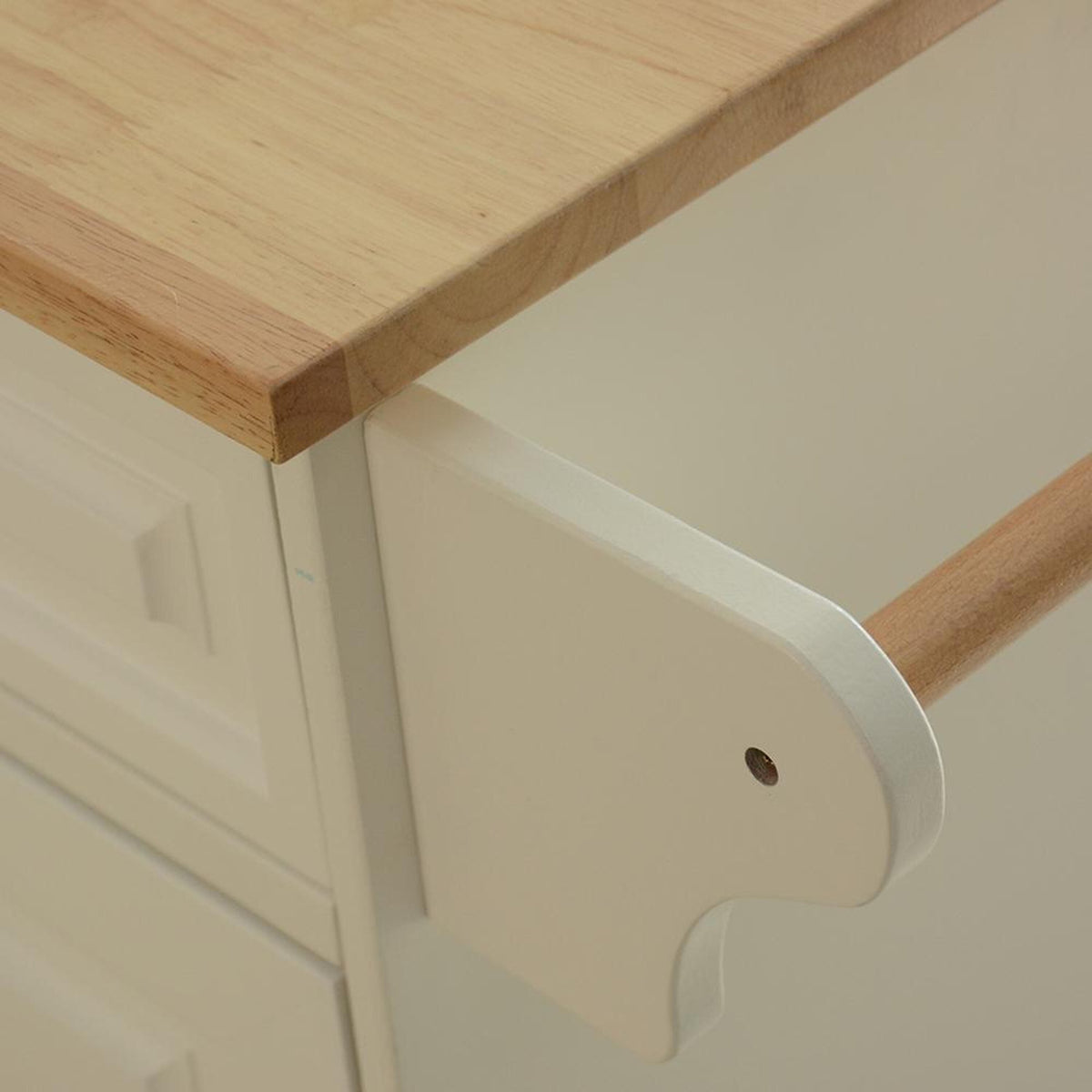 Bayfeve Kitchen Island  Kitchen Cart, Mobile Kitchen Island, Rubber Wood Top, Big  Adjustable Shelf Inside Cabinet for Different Utensils