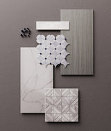 Satori Venatino Parquet 12-in x 12-in Polished Natural Stone Marble Look Mosaic Floor and Wall Tile (0.95-sq. ft/ Piece)