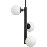 Progress Lighting Avec 3-Light Matte Black Modern/Contemporary White Glass Linear Medium Hanging Pendant Light