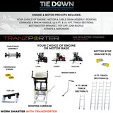 Tie Down TranzPorter TP250 Roofing Platform Ladder Hoist with Honda Engine, 44-ft Reach, 250-lb Capacity