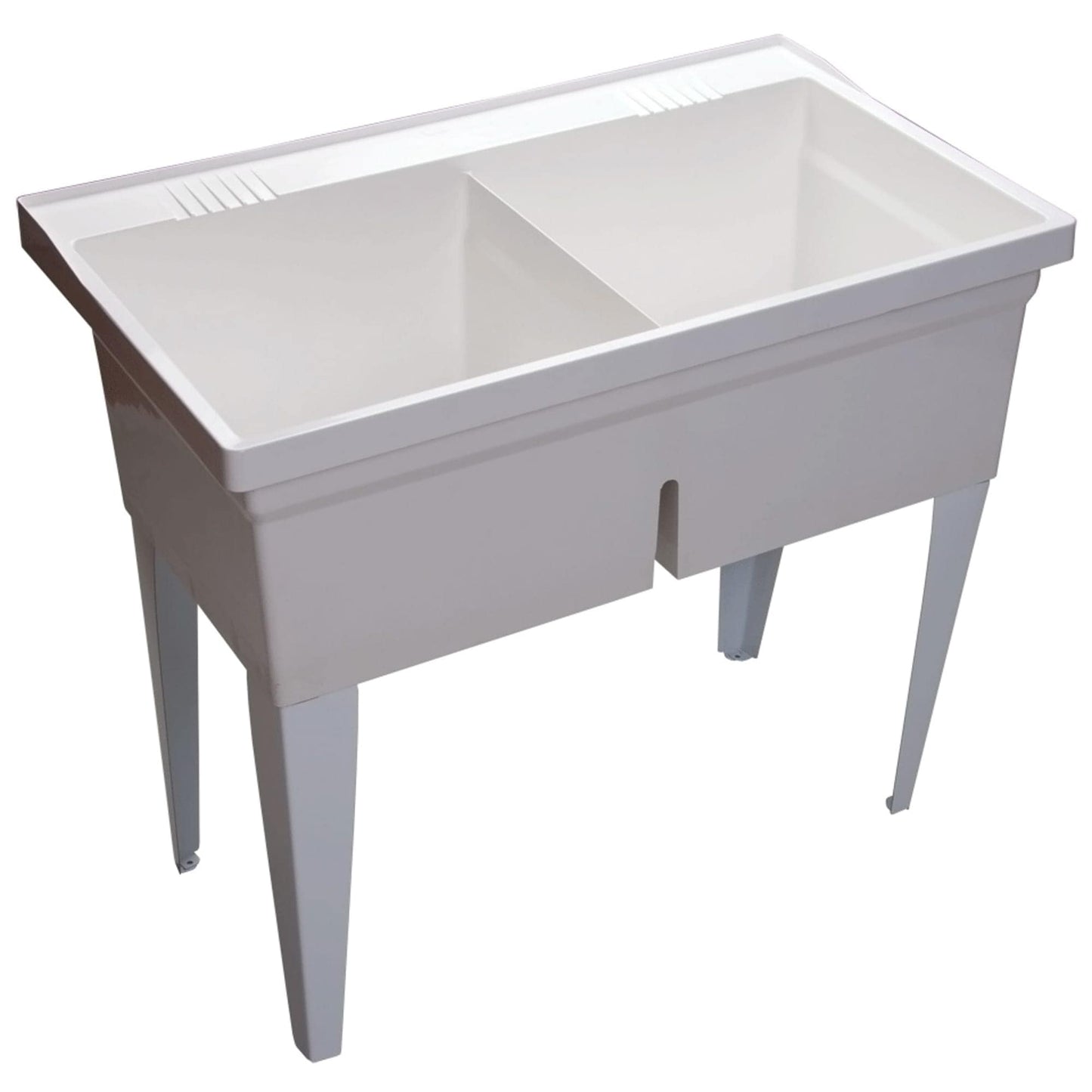 PROFLO 24" x 40" White 2-Basin Freestanding Laundry Sink