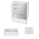 Varia 30 in. x 60 in. x 76 in. AcrylX Acrylic Finished 4-Piece Bath and Shower Kit with Right Drain in White