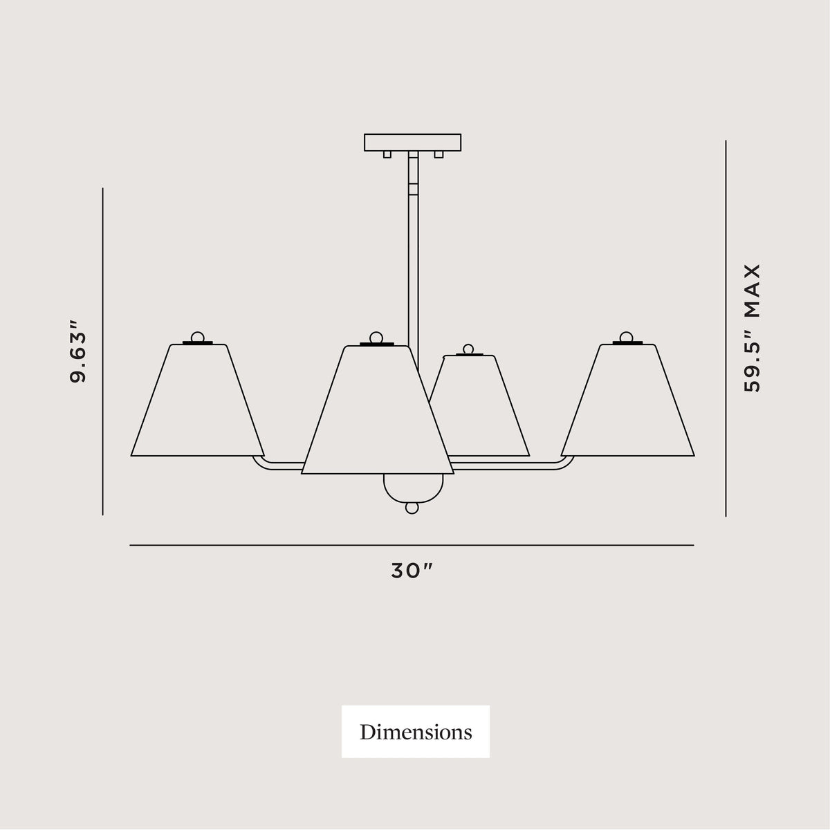 Progress Lighting Avec 4-Light Matte Black Modern/Contemporary Chandelier