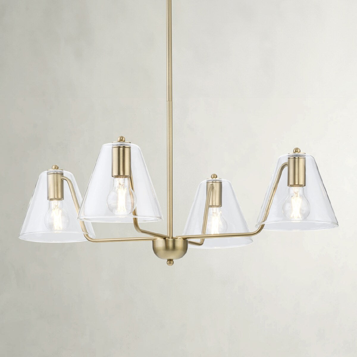 Progress Lighting Avec 4-Light Brushed Gold Modern/Contemporary Chandelier