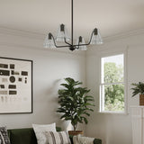 Progress Lighting Avec 4-Light Matte Black Modern/Contemporary Chandelier