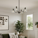 Progress Lighting Avec 4-Light Matte Black Modern/Contemporary Chandelier