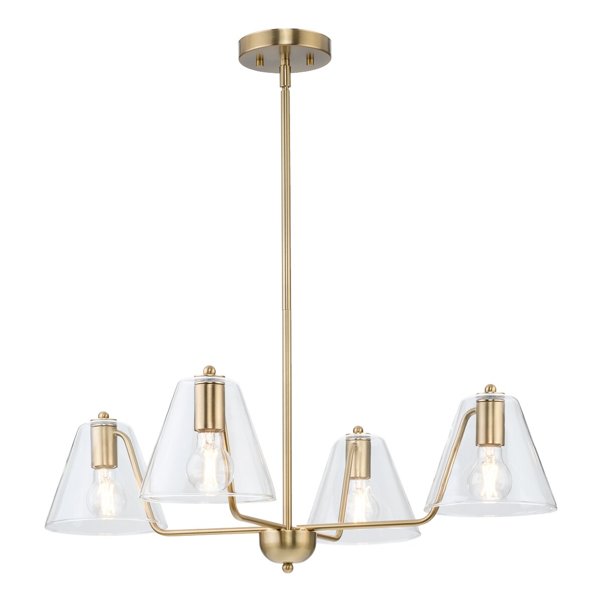 Progress Lighting Avec 4-Light Brushed Gold Modern/Contemporary Chandelier