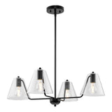 Progress Lighting Avec 4-Light Matte Black Modern/Contemporary Chandelier
