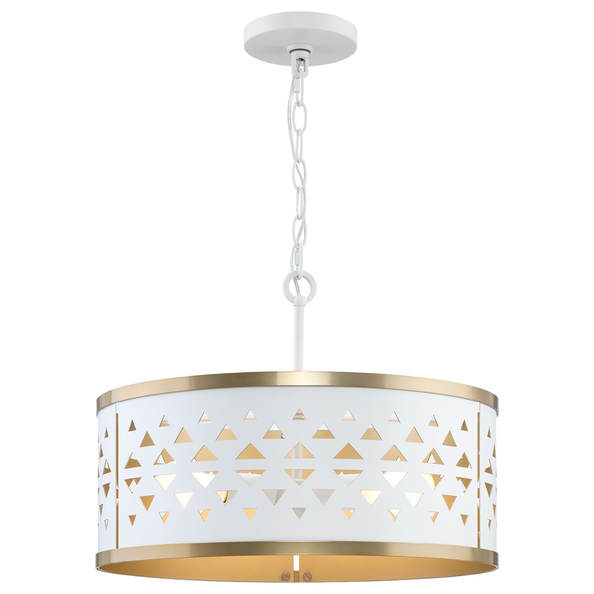 Progress Lighting Avec 3-Light Champagne Bronze Modern/Contemporary Drum Medium Hanging Pendant Light