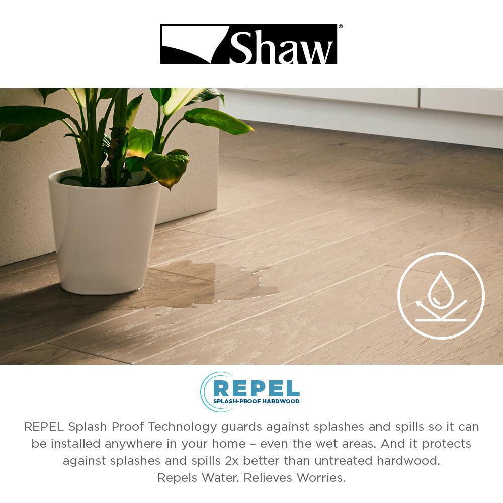 Shaw Hickory Providence hardwood flooring — carton and plank detail