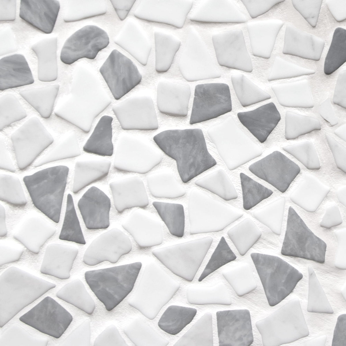 SUNWINGS River Rock Mixed Gray 12-in x 12-in Matte Recycled glass Marble look Pebble Mosaic Floor and Wall Tile product image