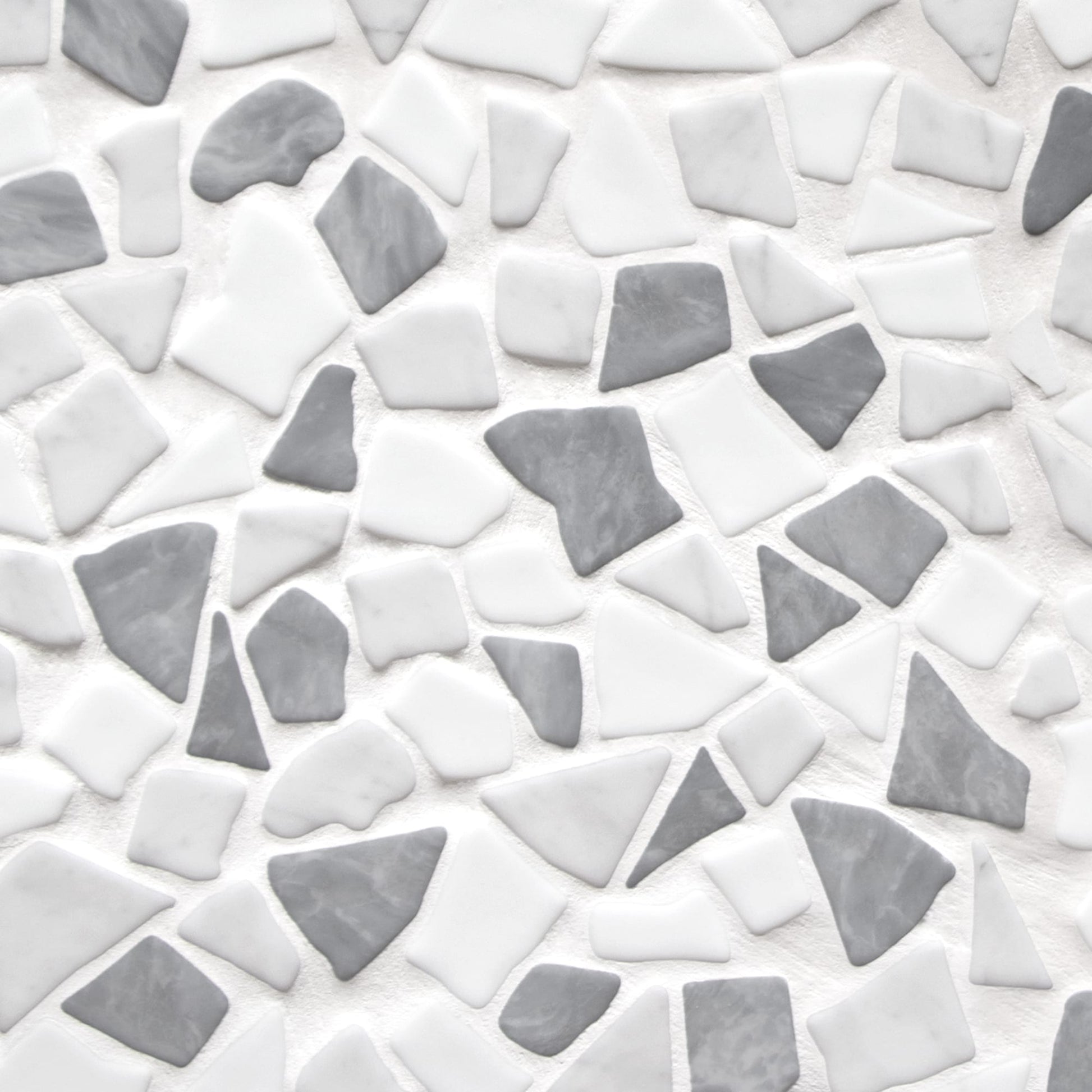 SUNWINGS River Rock Mixed Gray 12-in x 12-in Matte Recycled glass Marble look Pebble Mosaic Floor and Wall Tile product image