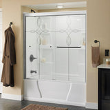 Simplicity 60 in. x 58-1/8 in. Semi-Frameless Traditional Sliding Bathtub Door in Chrome with Clear Glass - Super Arbor