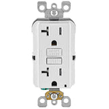 20 Amp 125-Volt Duplex SmarTest Self-Test SmartlockPro Tamper Resistant GFCI Outlet, White - Super Arbor