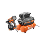 4.5 Gal. Portable Electric Strong Start Air Compressor with 15¬∞ 1-3/4 in. Coil Roofing Nailer - Super Arbor