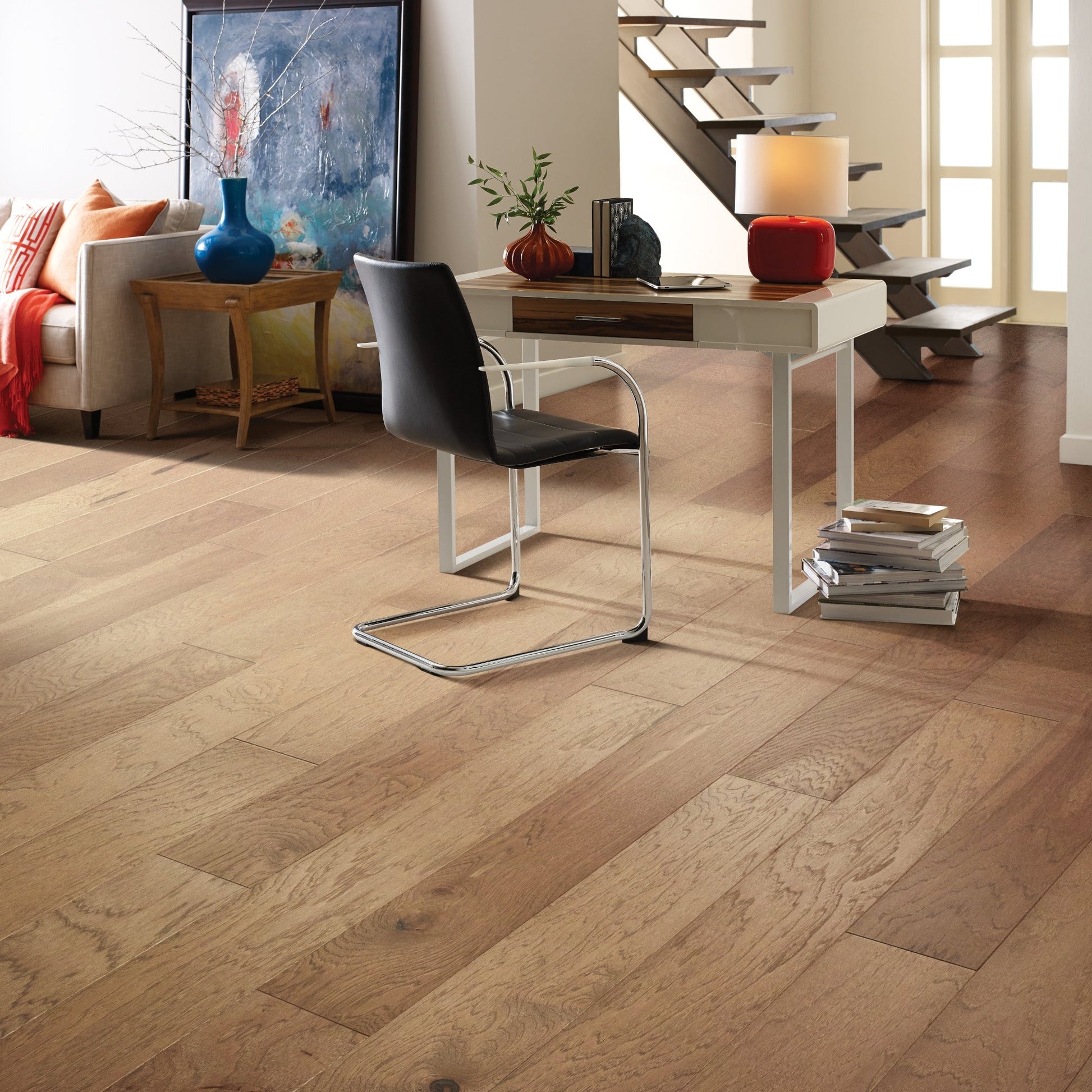 Shaw Hickory New Haven hardwood flooring — installed room view