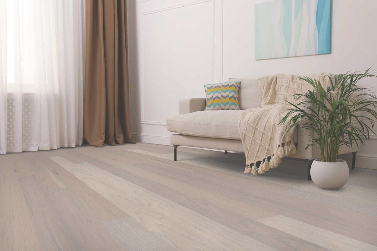 Shaw Hickory Providence hardwood flooring — installed room view