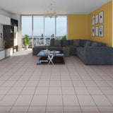 Project Source Alamosa Grey 12-in x 12-in Glazed Ceramic Stone Look Floor Tile