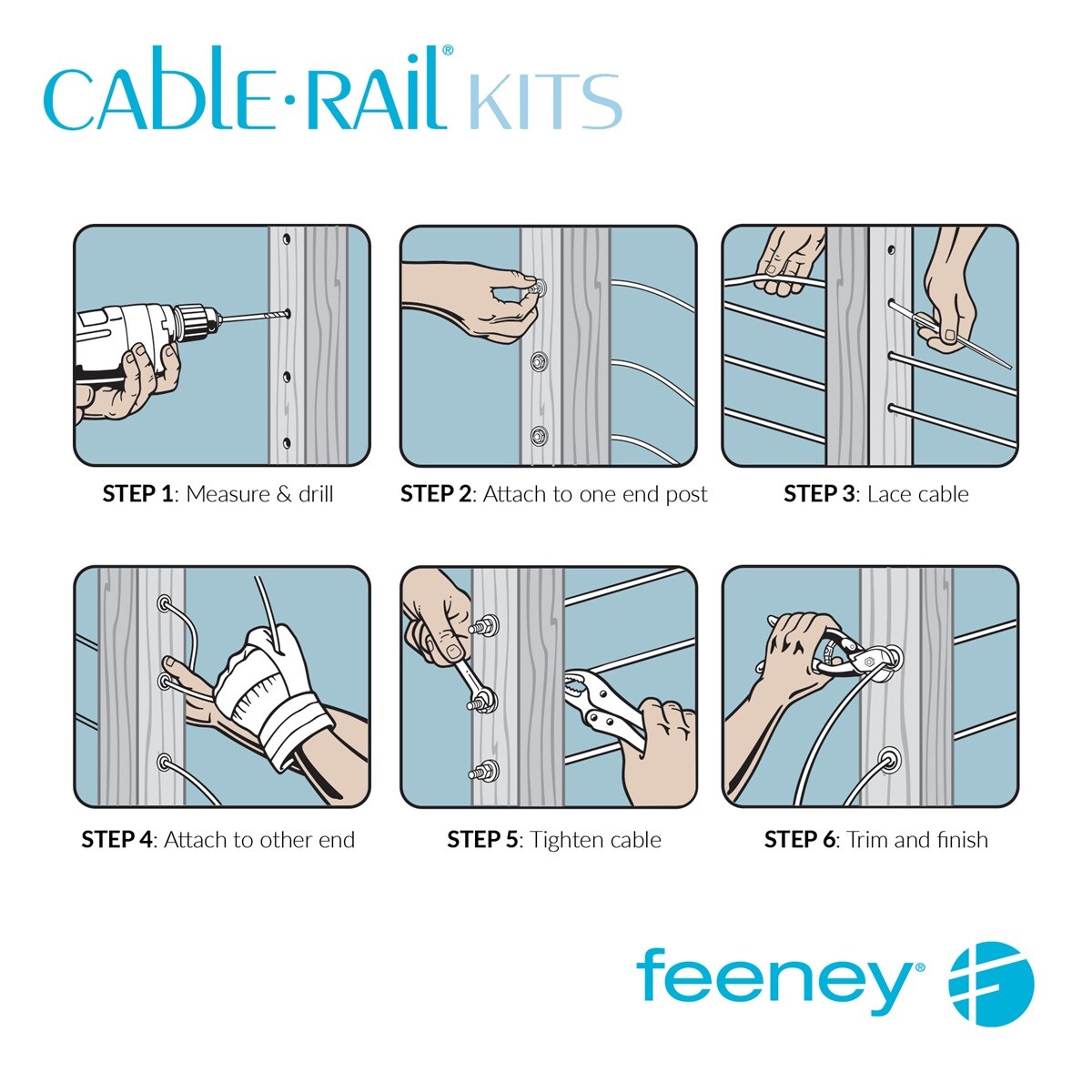 Feeney 50-ft Stainless Steel Cable Hardware Kit