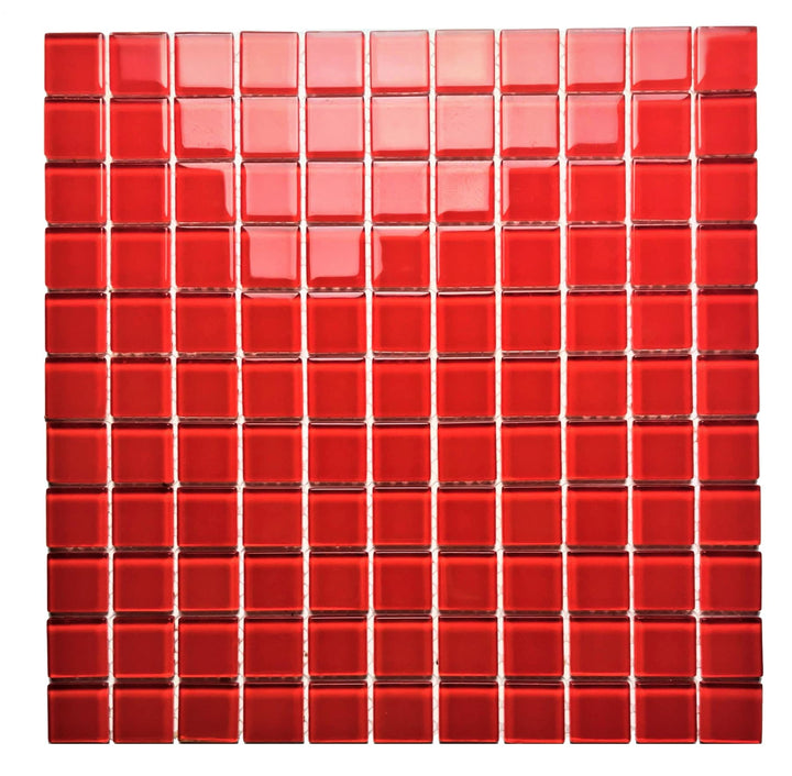 Abolos Metro Red 12-in x 12-in Glossy Glass Encaustic Mosaic Floor and Wall Tile product image