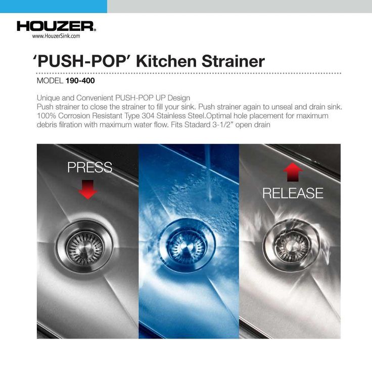 190-9400 Push-Pop Kitchen Basket Strainer