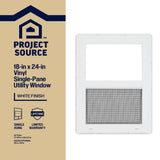 Project Source 20000S Series New Construction 17-1/2-in x 23-1/2-in x 2-1/4-in Jamb White Vinyl Single-glazed Single Hung Window Half Screen Included
