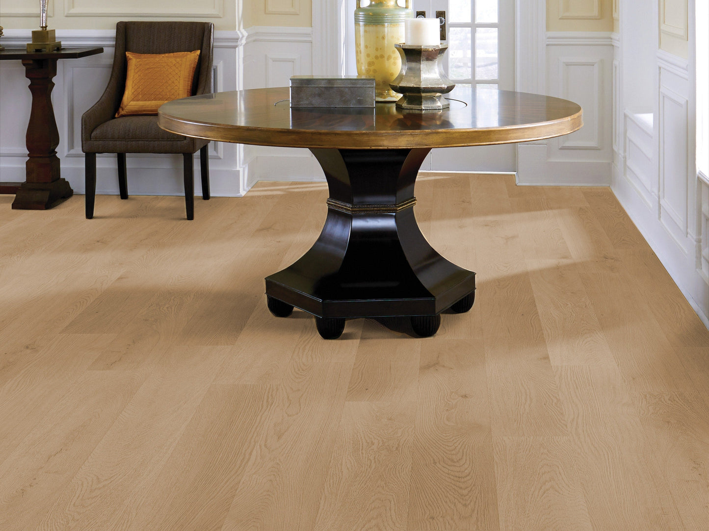 Shaw Farrier Plus 20 M Stream Oak Brown 20-mil x 7-in W x 48-in L Waterproof Interlocking Luxury Vinyl Plank Flooring (27.73-sq ft/ Carton)