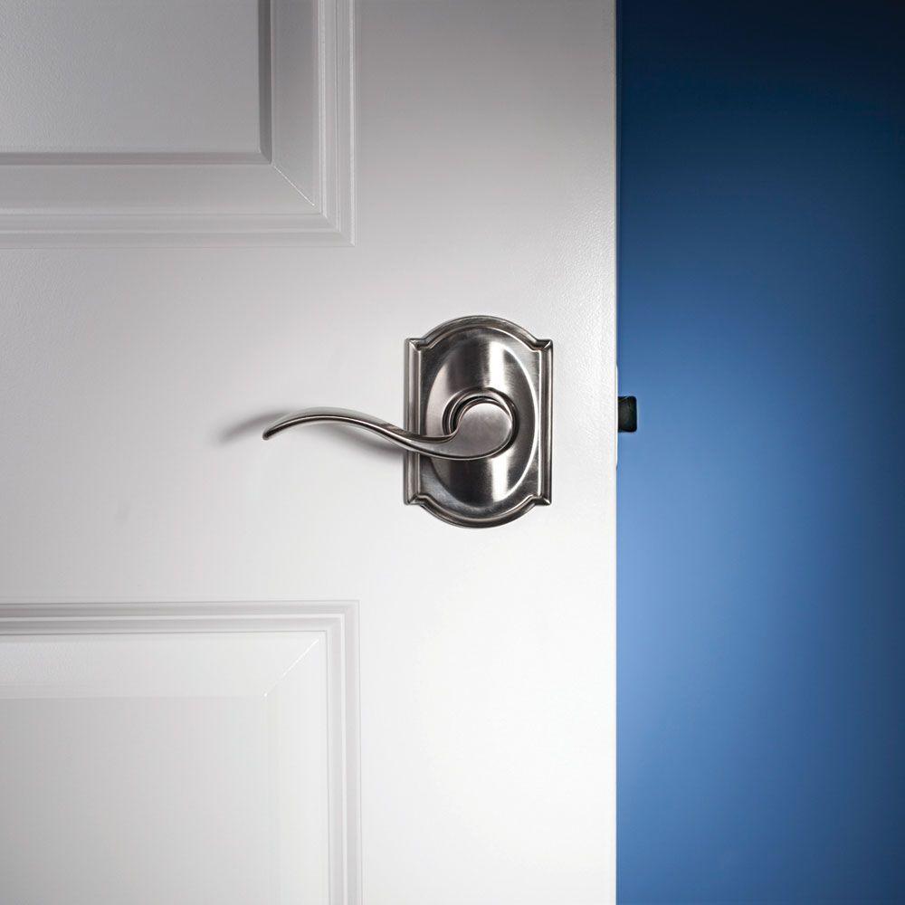 Accent Satin Nickel Passage Hall/Closet Door Lever with Camelot Trim - Super Arbor