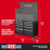 CRAFTSMAN 2000 Series 10-Drawer Steel Rolling Tool Cabinet, Black