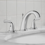 Project Source Dover Chrome 2‑Handle Widespread WaterSense Bathroom Sink Faucet with Drain