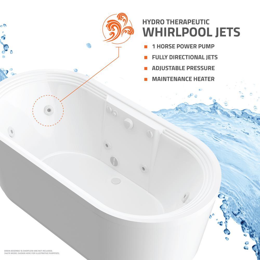 Sunstone 5.7 ft. Whirlpool Tub in White - Super Arbor