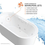 Sunstone 5.7 ft. Whirlpool Tub in White - Super Arbor
