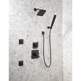 Zura 5-Spray 1.3 in. Single Wall Mount Handheld H2Okinetic Shower Head in Matte Black - Super Arbor