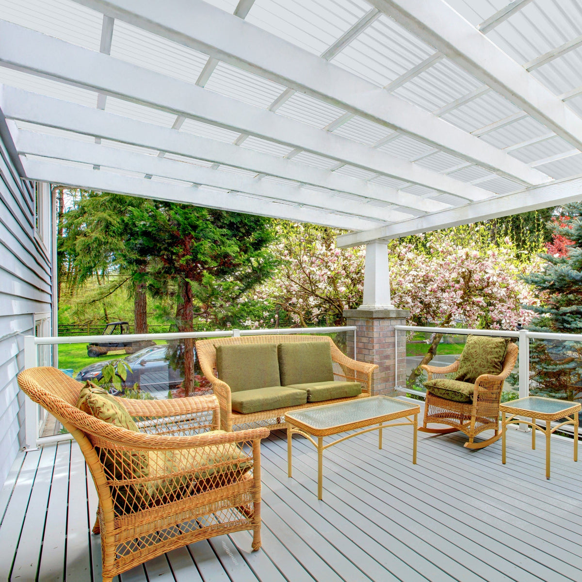 Tuftex PolyCarb 2.17-ft x 6-ft Corrugated White Opal Polycarbonate Roof Panels, 10-Pack