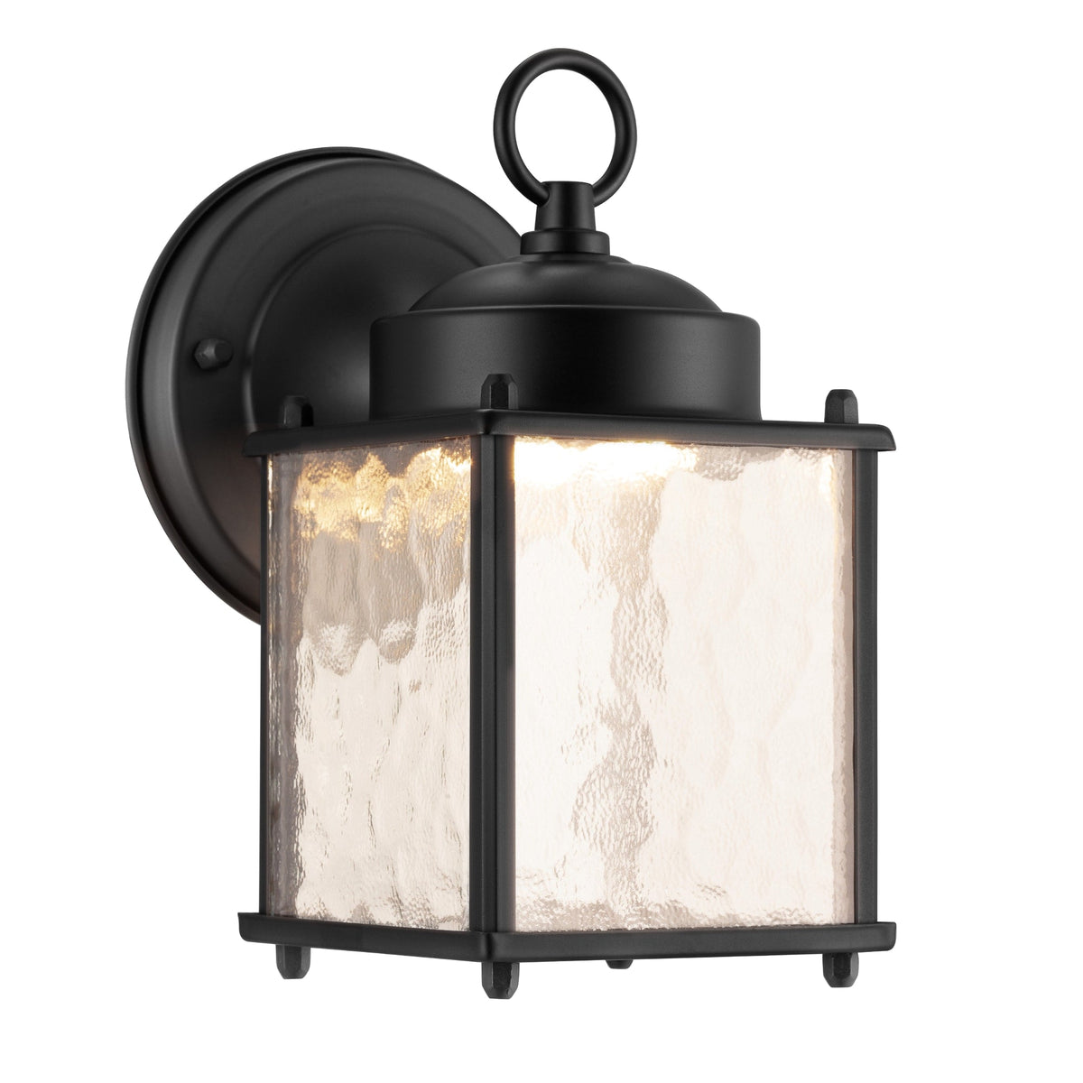 Portfolio Wall Lantern 8.25-in H Black LED Outdoor Wall Light