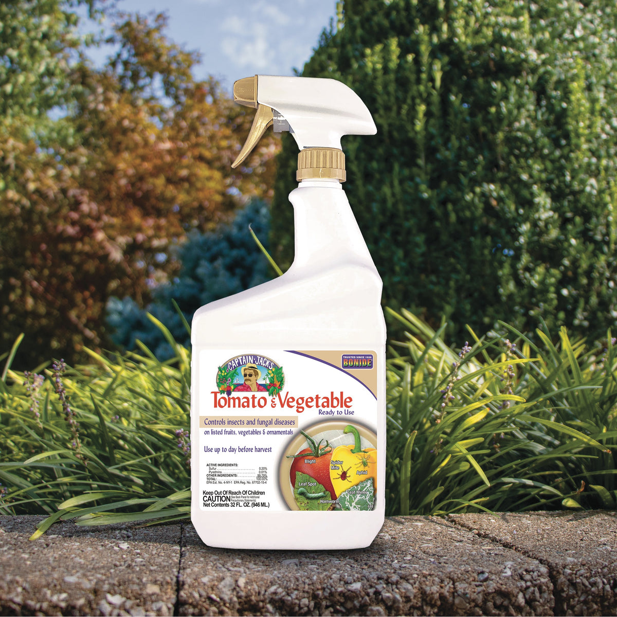 Bonide Tomato & Vegetable 3-in-1 Organic Liquid Insect, Disease & Mite Control, Ready-to-Use, 32 oz