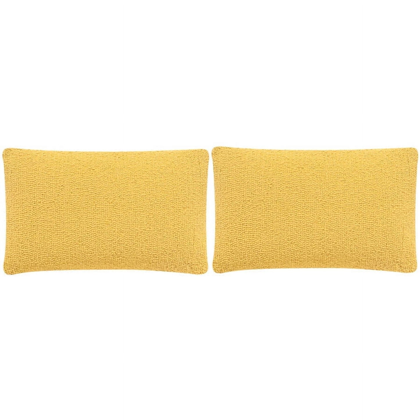 Safavieh Soleil Solid 12" x 20" Indoor/Outdoor Pillow, Sunshine Yellow, Set of 2